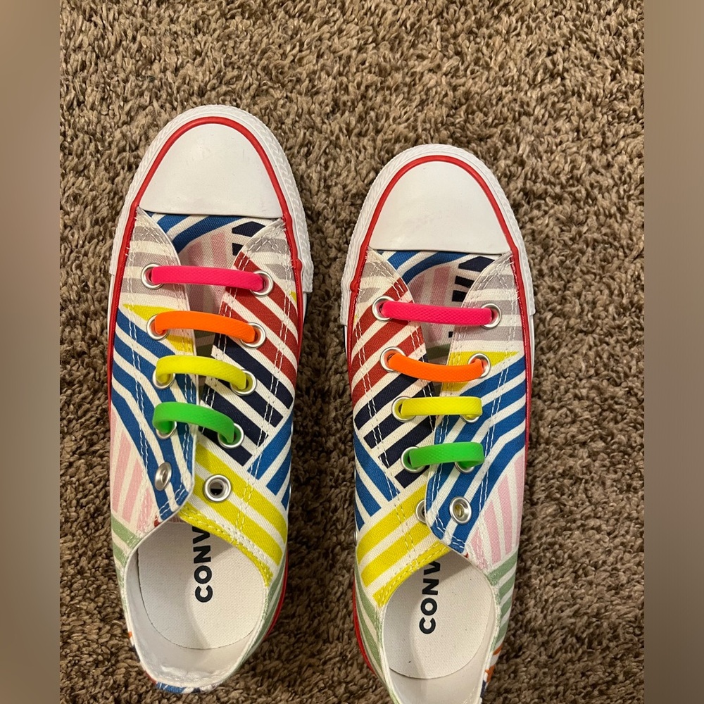 Rainbow Striped Converse